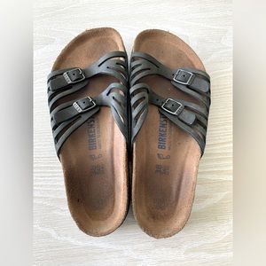 BIRKENSTOCK - GRANADA SOFT FOOTBED - BLACK OILED LEATHER (Regular/Wide)